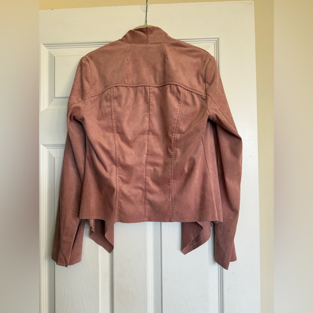 Kut from the Kloth Dusty Rose Draped Open-Front light weight Suede Jacket - Picture 4 of 4